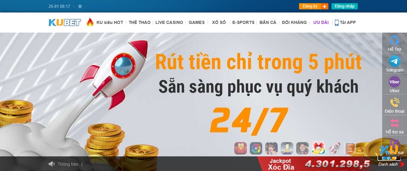 Truy cập Ku19 và chọn “Đăng ký” 