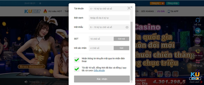 Điền thông tin đăng ký Ku19
