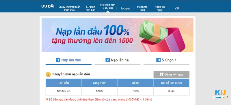 Nạp ngay để nhận ưu đãi cực hời từ Ku19