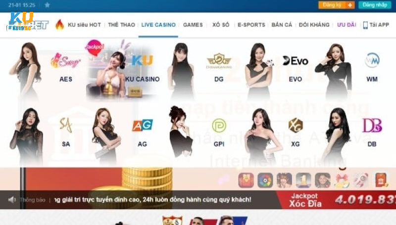 Casino tại KU19 đến từ những nhà cung cấp hàng đầu