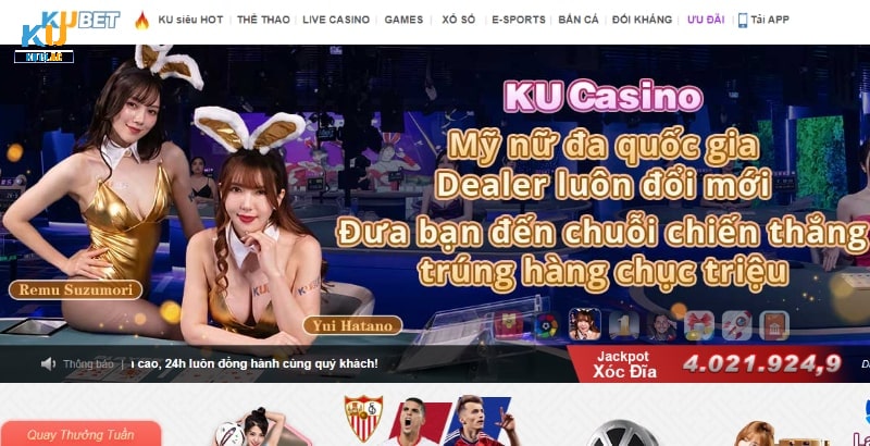 Giao diện bắt mắt tại Casino KU19
