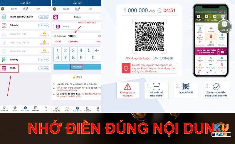Nạp tiền bằng Momo